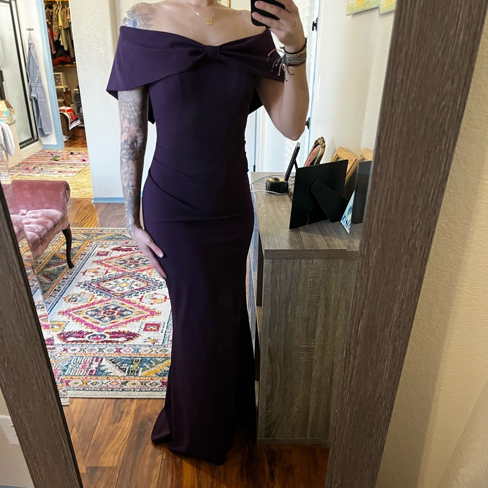 Eliza J formal purple gown